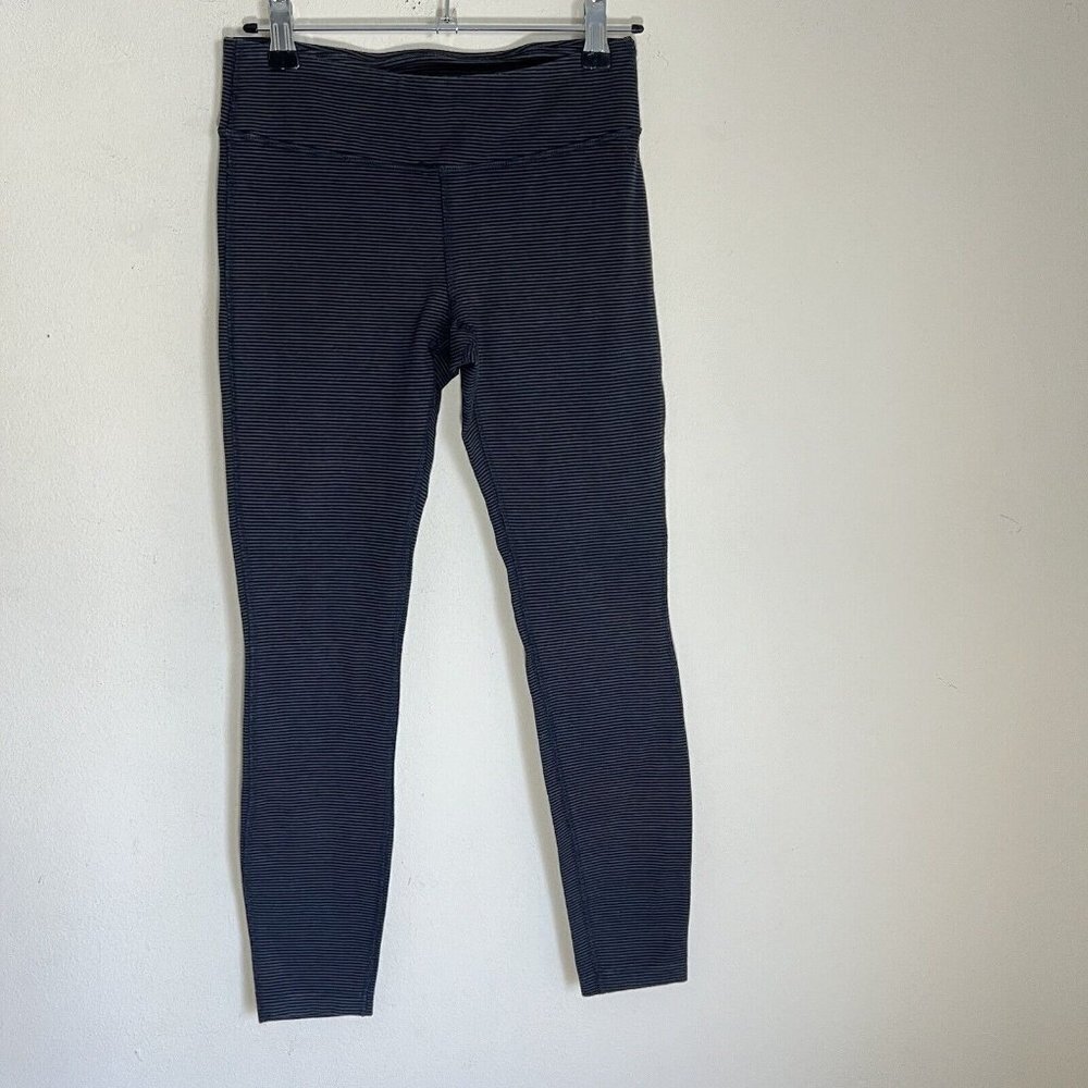 Patagonia Leggings Women’s Size XS Black Gray Striped Pants Organic Cotton